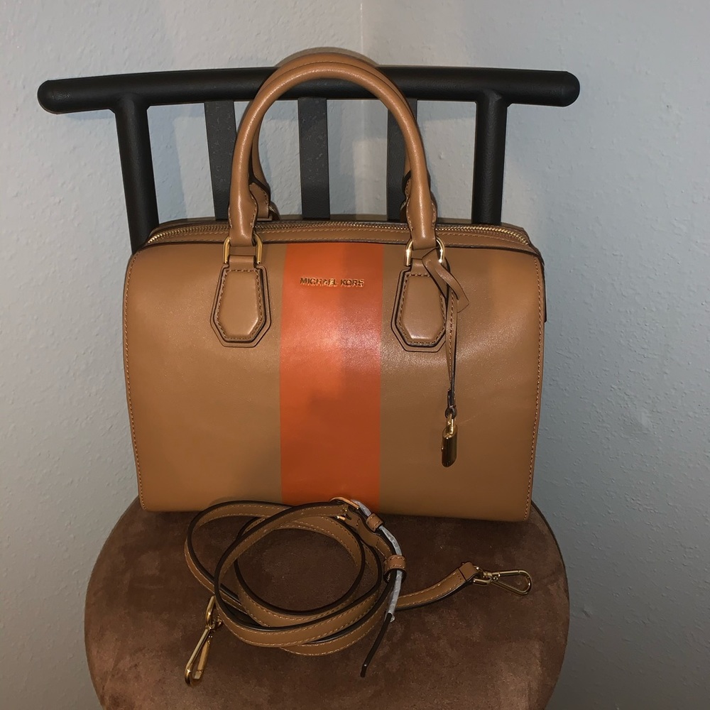 Michael Kors tan and orange bag